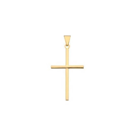 BNH stolpekors vedhæng i 8 eller 14 kt guld Small 13x21 mm – klassisk guldvedhæng.